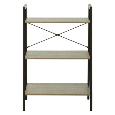 Grey Oak Veneer 3 Tier Ladder Shelf Unit