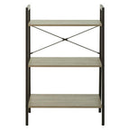 Grey Oak Veneer 3 Tier Ladder Shelf Unit