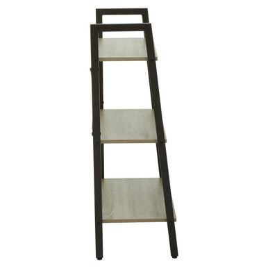 Grey Oak Veneer 3 Tier Ladder Shelf Unit