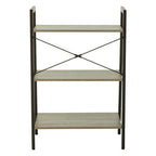 Grey Oak Veneer 3 Tier Ladder Shelf Unit