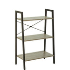 Grey Oak Veneer 3 Tier Ladder Shelf Unit