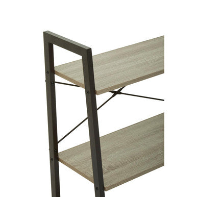 Grey Oak Veneer 3 Tier Ladder Shelf Unit
