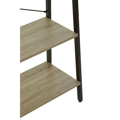 Grey Oak Veneer 3 Tier Ladder Shelf Unit