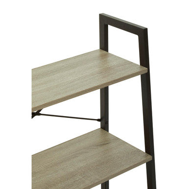 Grey Oak Veneer 3 Tier Ladder Shelf Unit