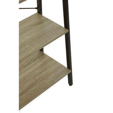 Grey Oak Veneer 3 Tier Ladder Shelf Unit
