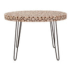 Wooden Disc Mosaic Coffee Table with Hairpin Legs