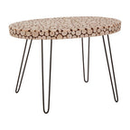 Wooden Disc Mosaic Coffee Table with Hairpin Legs