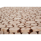Wooden Disc Mosaic Coffee Table with Hairpin Legs
