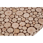 Wooden Disc Mosaic Coffee Table with Hairpin Legs