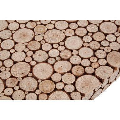 Wooden Disc Mosaic Coffee Table with Hairpin Legs