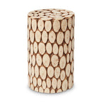 Fir Wood Mosaic Disc Side Table and Stool