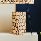 Fir Wood Mosaic Disc Side Table and Stool