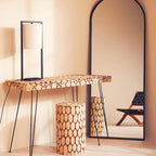 Fir Wood Mosaic Disc Side Table and Stool