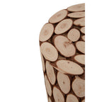 Fir Wood Mosaic Disc Side Table and Stool
