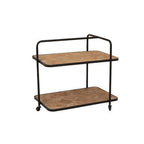 Natural Wood Parquet 2 Tier Trolley