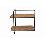 Natural Wood Parquet 2 Tier Trolley