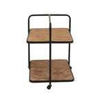 Natural Wood Parquet 2 Tier Trolley