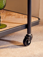 Natural Wood Parquet 2 Tier Trolley