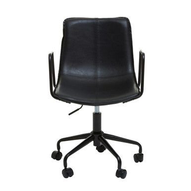 Black Leather Effect Home Office Chair
