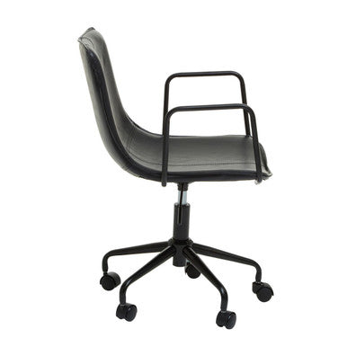 Black Leather Effect Home Office Chair