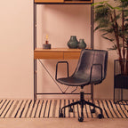 Black Leather Effect Home Office Chair