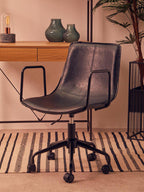 Black Leather Effect Home Office Chair