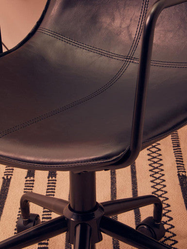Black Leather Effect Home Office Chair