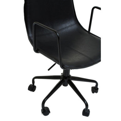 Black Leather Effect Home Office Chair