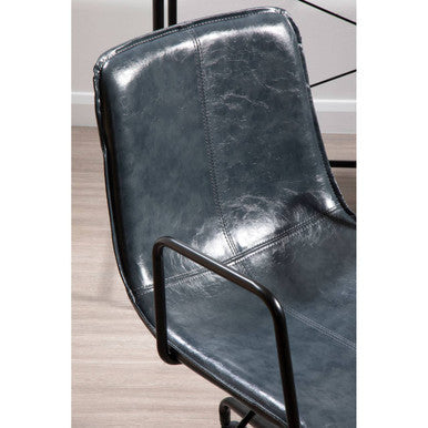 Grey Leather Effect Home Office Chair