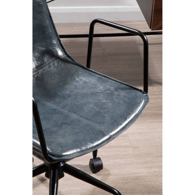 Grey Leather Effect Home Office Chair