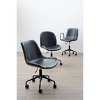 Grey Leather Effect Home Office Chair
