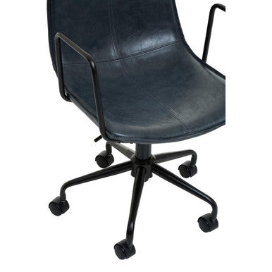 Grey Leather Effect Home Office Chair