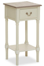 Ivory Wooden 1 Drawer Side Table with Lower Shelf