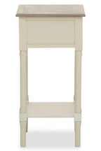 Ivory Wooden 1 Drawer Side Table with Lower Shelf