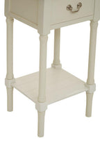 Ivory Wooden 1 Drawer Side Table with Lower Shelf