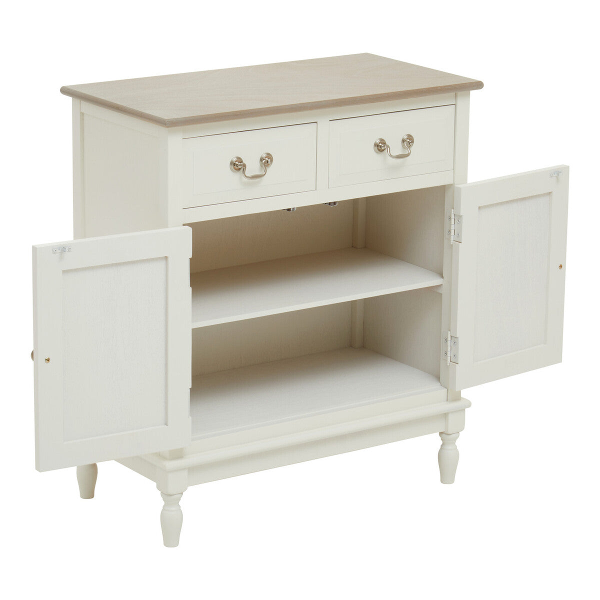 White Wooden 2 Door Sideboard with Drawers