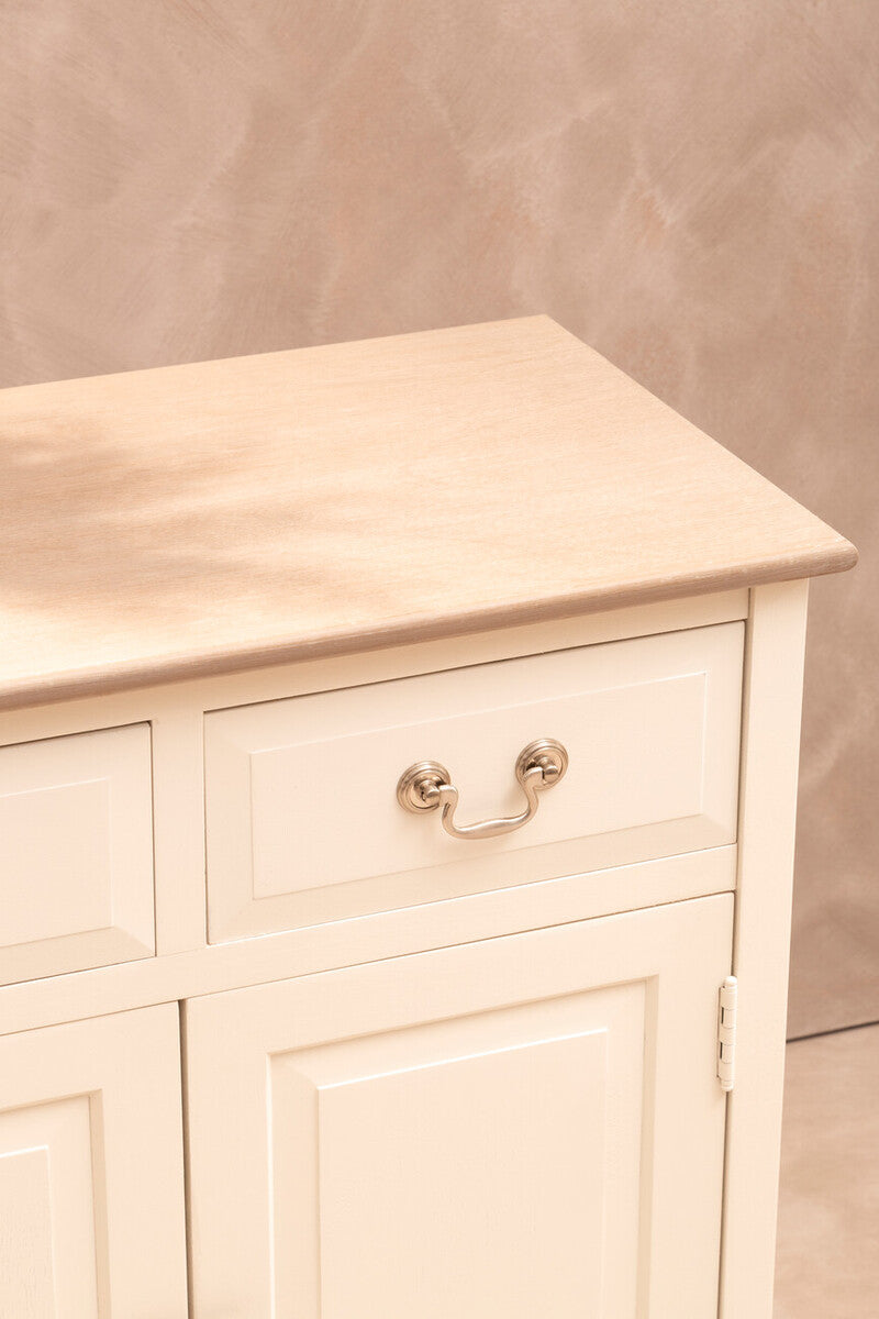 White Wooden 2 Door Sideboard with Drawers