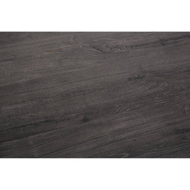 Dark Grey Veneer Dining Table with Metal Base