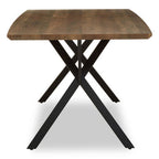 Brown Wood Veneer Finish Rectangular Dining Table