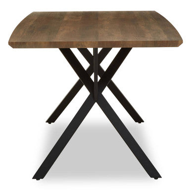 Brown Wood Veneer Finish Rectangular Dining Table