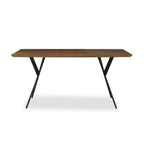 Brown Wood Veneer Finish Rectangular Dining Table