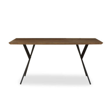 Brown Wood Veneer Finish Rectangular Dining Table