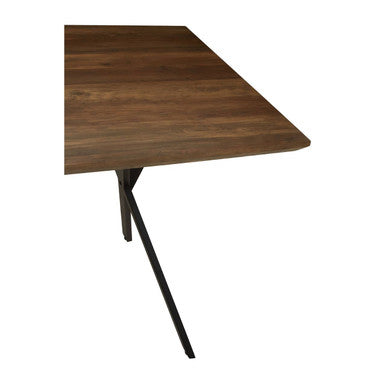 Brown Wood Veneer Finish Rectangular Dining Table