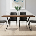 Brown Wood Veneer Finish Rectangular Dining Table