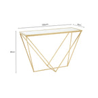 Gold Finish Mirrored Top Console Table
