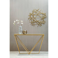 Gold Finish Mirrored Top Console Table