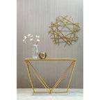 Gold Finish Mirrored Top Console Table