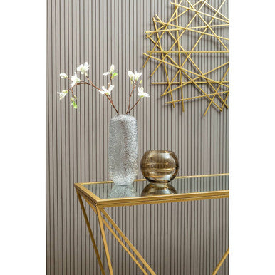 Gold Finish Mirrored Top Console Table
