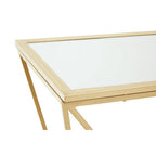 Gold Finish Mirrored Top Console Table