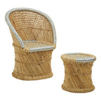 Natural and Grey Chair and Stool
